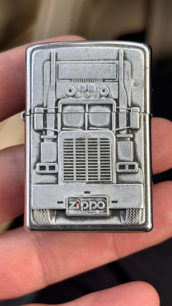 Zippo Trucker original, Ophalen of Verzenden, Zo goed als nieuw, Aansteker
