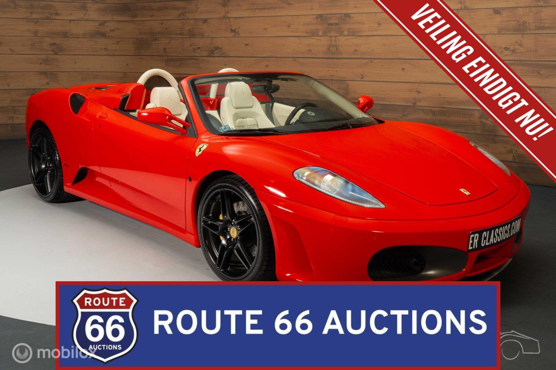 Ferrari F430 Spider F1 | 2006 | Route 66 Auctions, Auto's, Ferrari, Gebruikt, Zwart, Bedrijf, Handgeschakeld