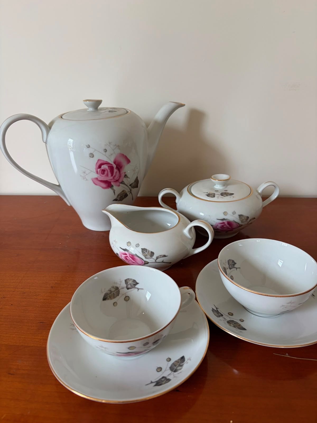 Theeservies met roos, Antiek en Kunst, Ophalen