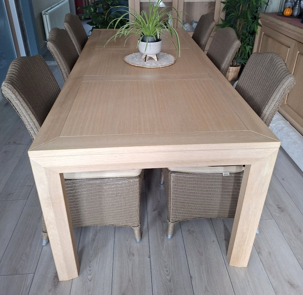 Tafel in massieve eik, Ophalen, Gebruikt, Eikenhout, 200 cm of meer