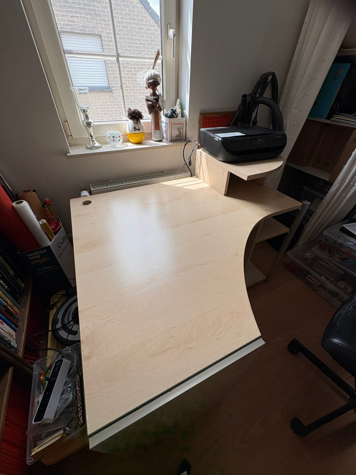 Houten hoekbureau, Huis en Inrichting, Ophalen, Gebruikt, 120 cm, Hoekbureau