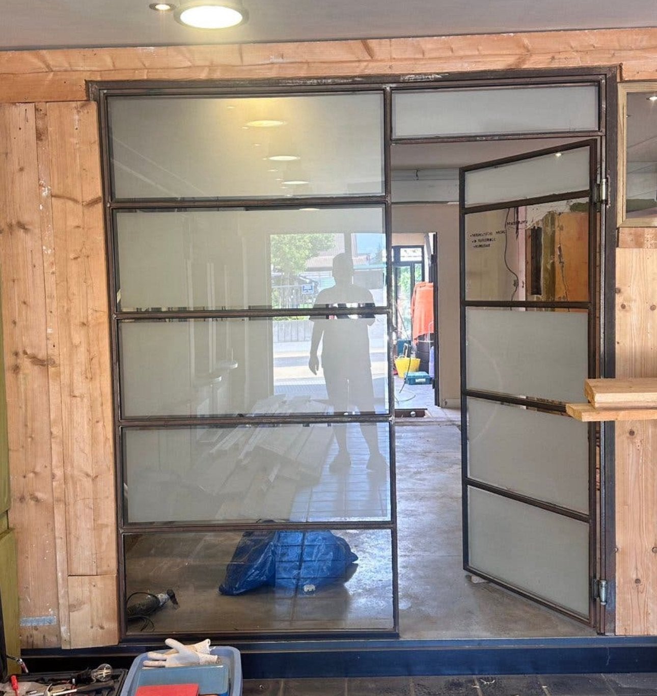 Stalen wand met deur, Ophalen, Gebruikt, 120 cm of meer, Overige typen