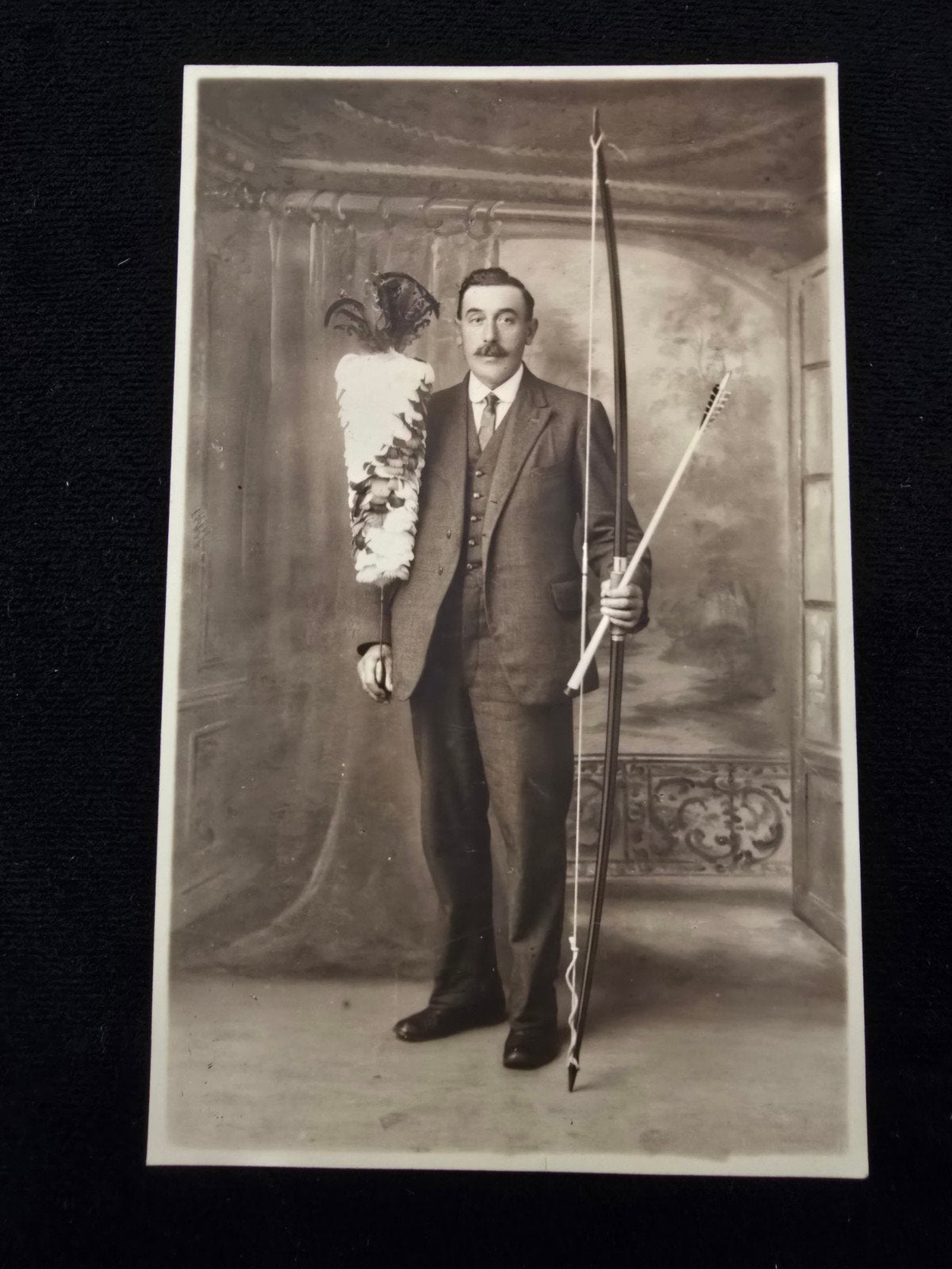 Photo d'époque tir à l'arc à la perche Belgique archer gilde, Collections, Enlèvement ou Envoi