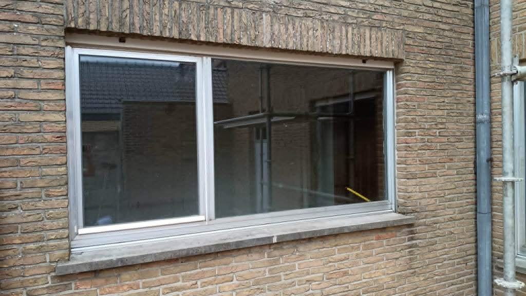 Alu raam met dubbel glas, Ophalen, Gevelraam of Ruit, Gebruikt, 120 tot 160 cm