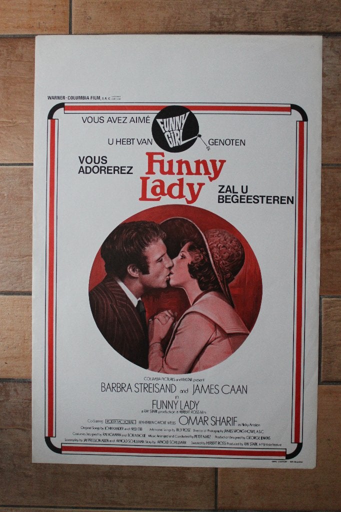 filmaffiche Barbra Steisand Funny Lady 1975 filmposter, Rechthoekig Staand, Ophalen of Verzenden, Zo goed als nieuw, A1 t/m A3