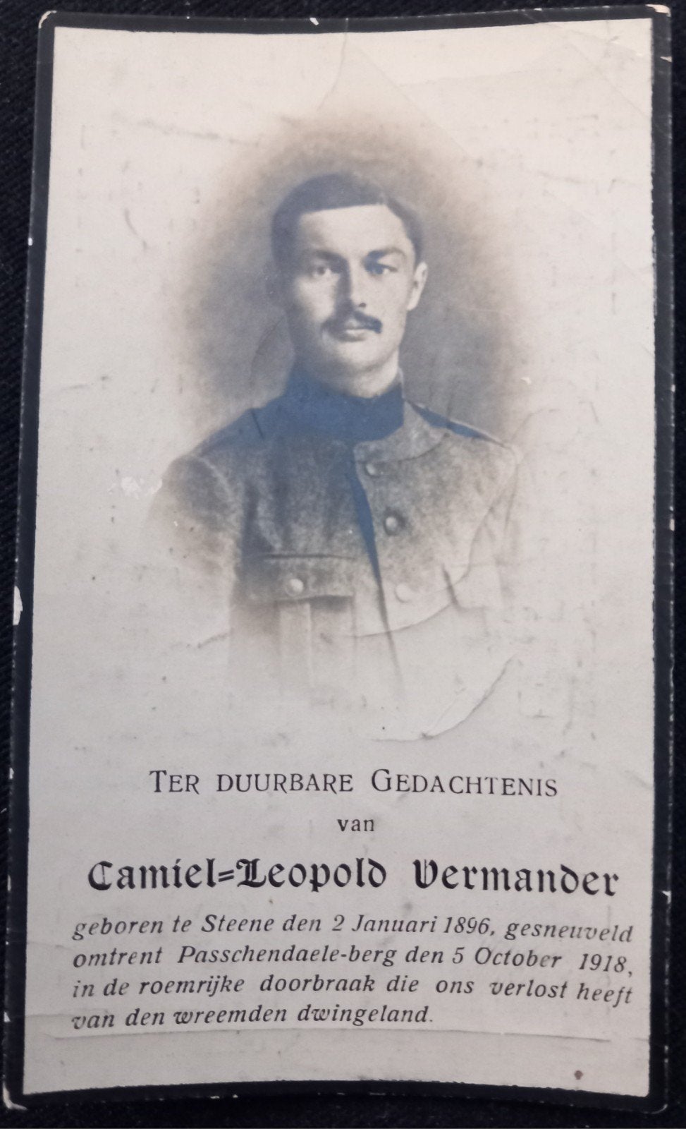 Bidprent WO1, Verzamelen, Bidprentjes en Rouwkaarten, Ophalen of Verzenden