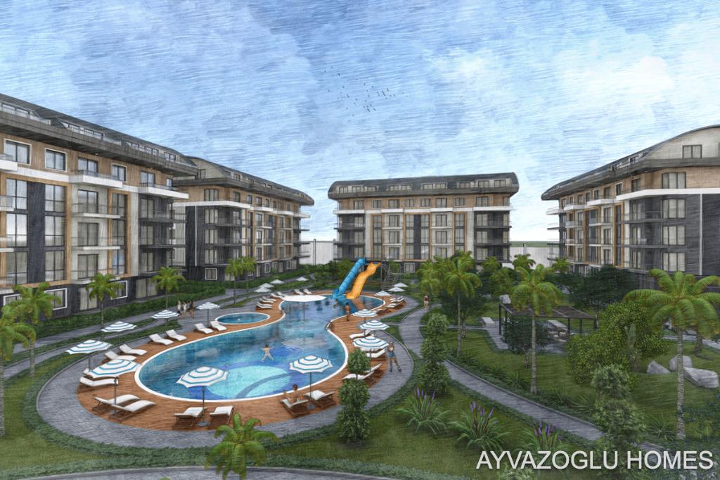 Moderne residentie met veel voorzieningen, Immo, 55 m², 2 kamers, Turkije, Stad