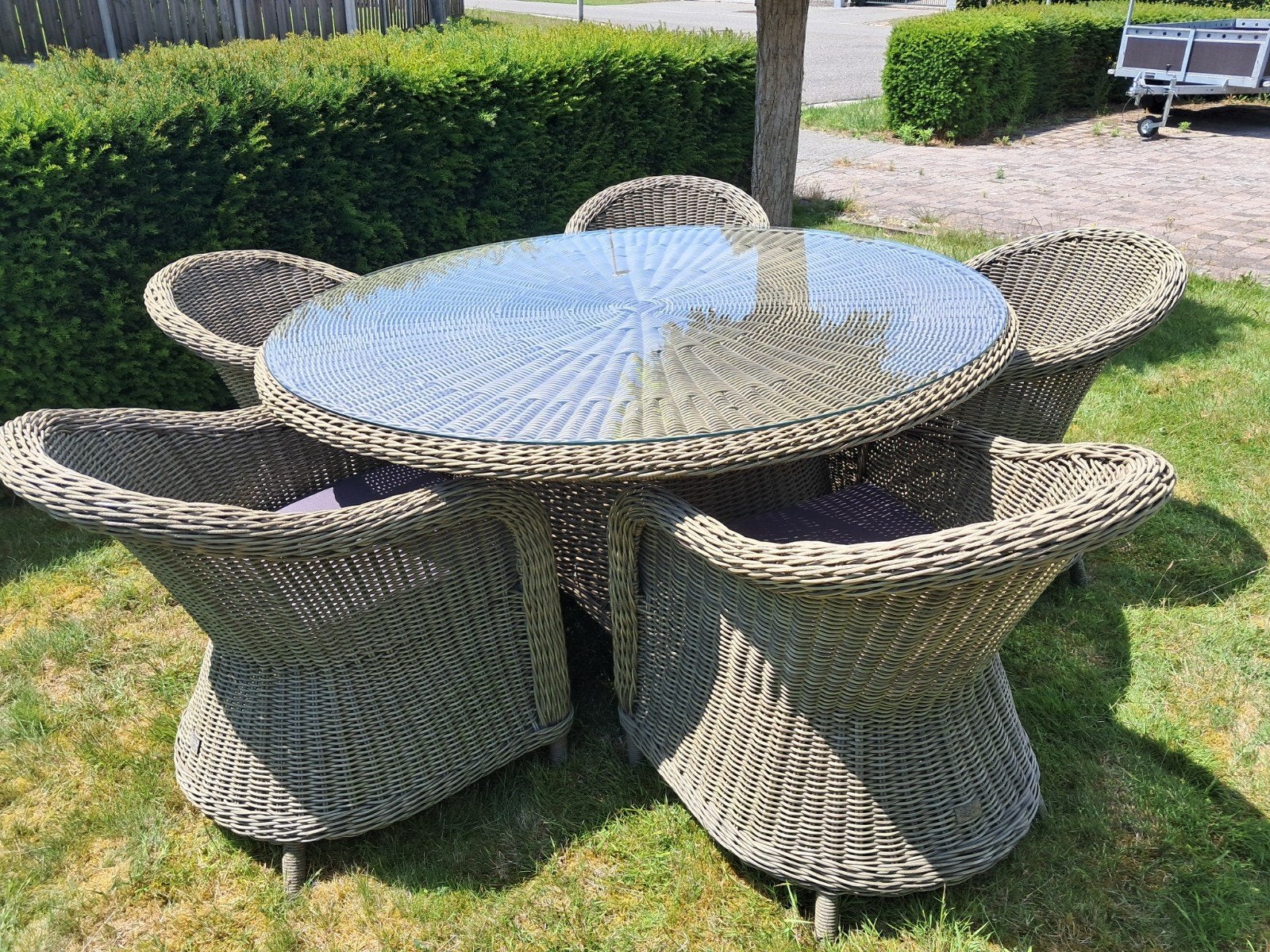 Mooie tuinset in kunststof riet, Ophalen, Kunststof, Tuinset