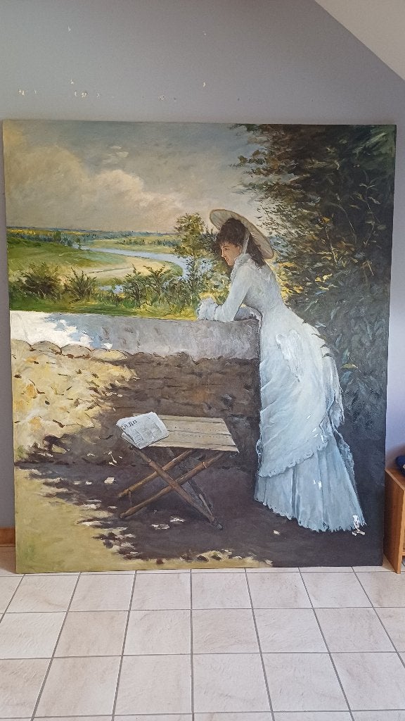 Grand tableau, 170 cm, Autres styles, Bleu, Tableau