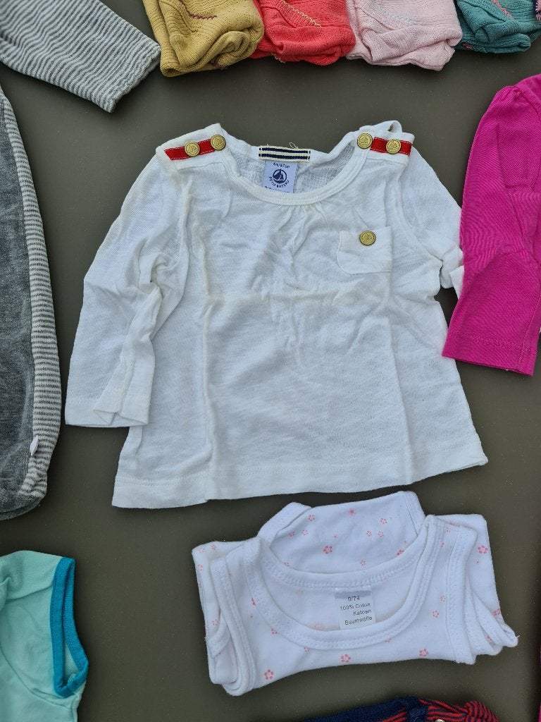 t-shirt longsleeve Petit Bateau 6m/67cm, Ophalen, Zo goed als nieuw