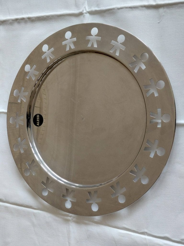 Ronde dienblad Alessi Girotondo 40 cm, Gebruikt, Decoratieve rand, Rond, Ophalen of Verzenden