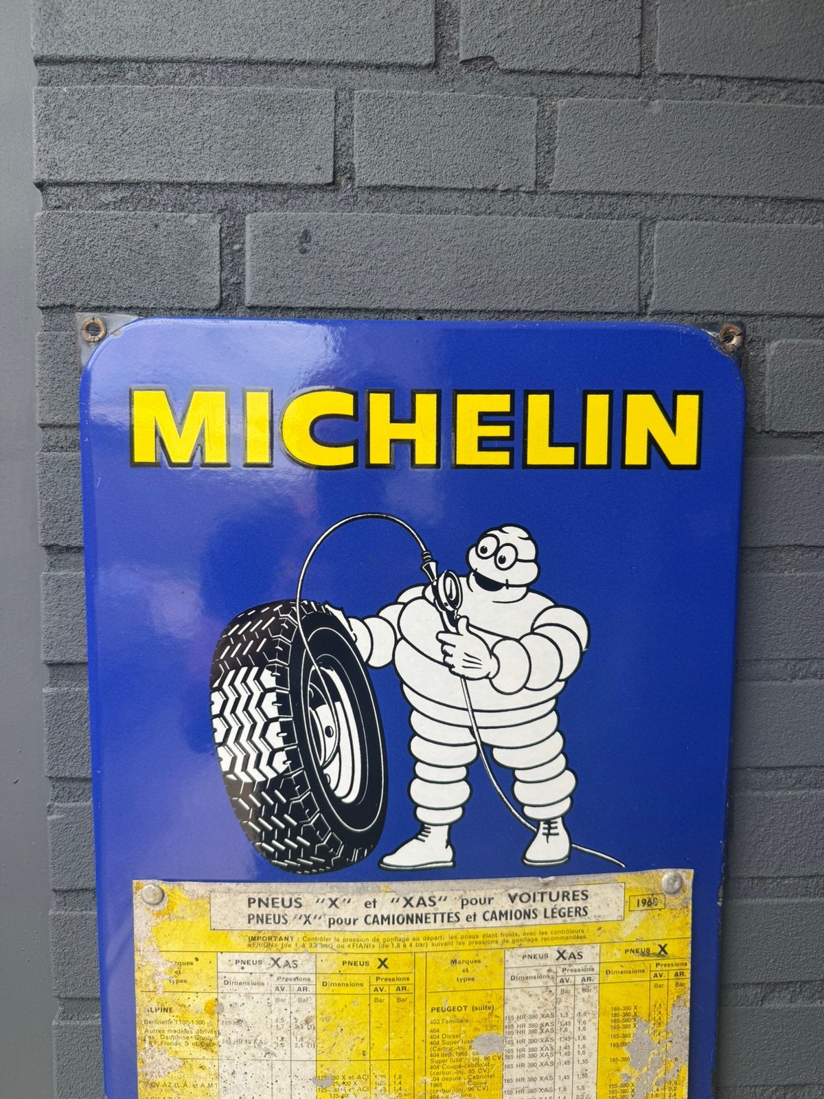 MICHELIN emaille reclamebord, Ophalen of Verzenden, Gebruikt, Reclamebord