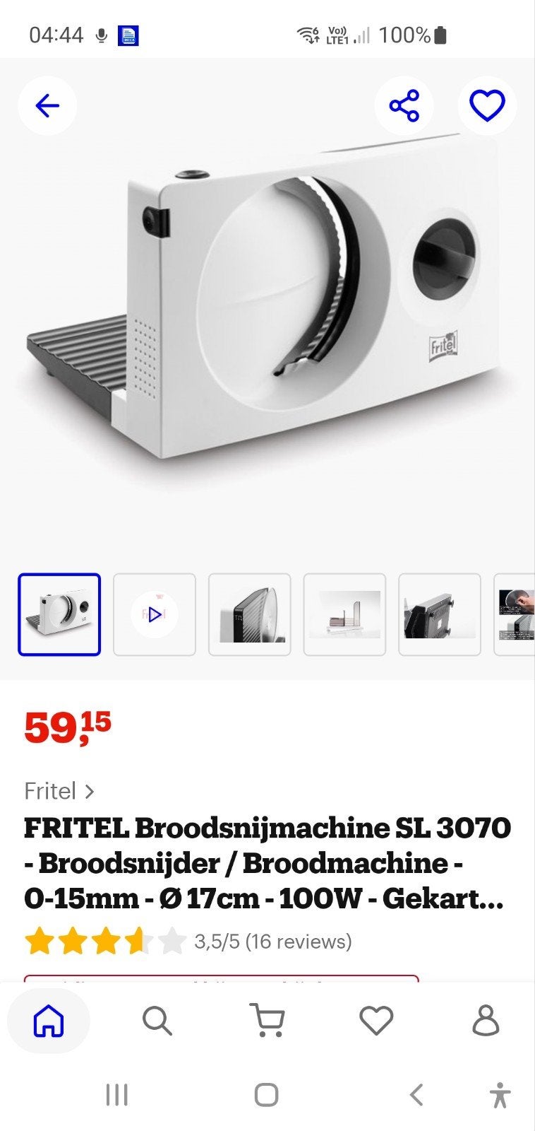 FRITEL SL 3070 - SNIJMACHINE
Snijmachine100 Wmaximale snijdi, Huis en Inrichting, Keuken | Keukenbenodigdheden, Snijmachine, Ophalen