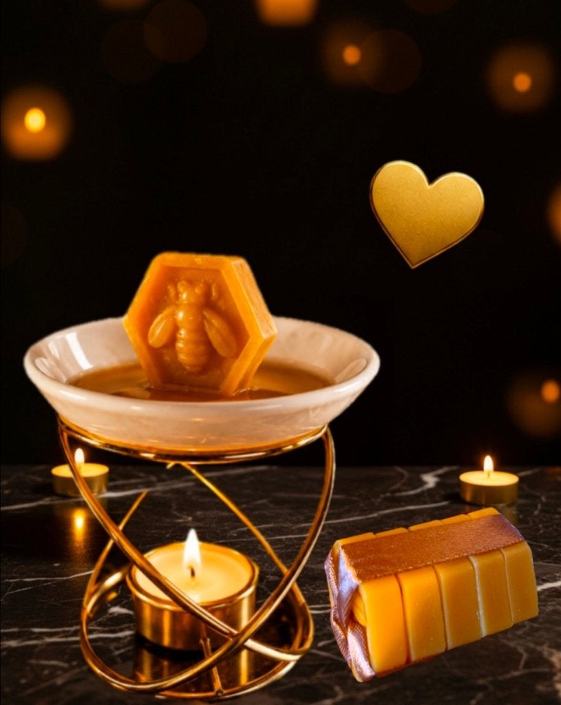 LimLux Golden Essence — bijenwas-set, handgemaakt in België, Verzenden, Waxinelichthouder, Nieuw, Metaal