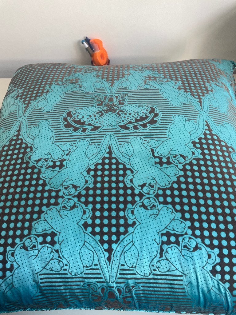 5 grands coussins, Huis en Inrichting, Woonaccessoires | Kussens, Ophalen, Blauw, IKEA, Zo goed als nieuw