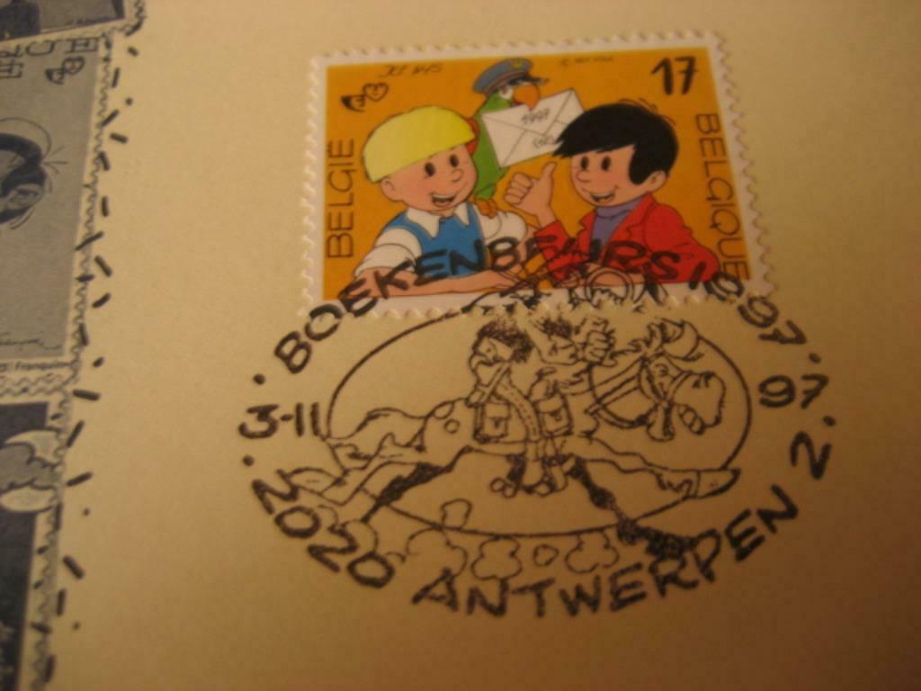 12 kaarten afstempeling boekenbeurs 1997, Ophalen of Verzenden