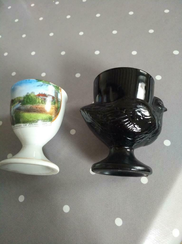 Zwarte kip eierdopje / Hannover souvenir eierdopje, Ophalen of Verzenden, Zo goed als nieuw