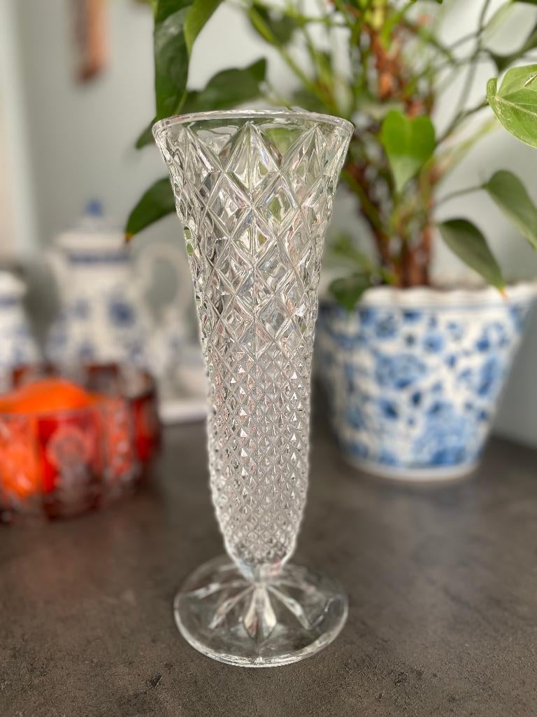 Vase vintage en cristal au plomb, hauteur 25,5 cm, Enlèvement