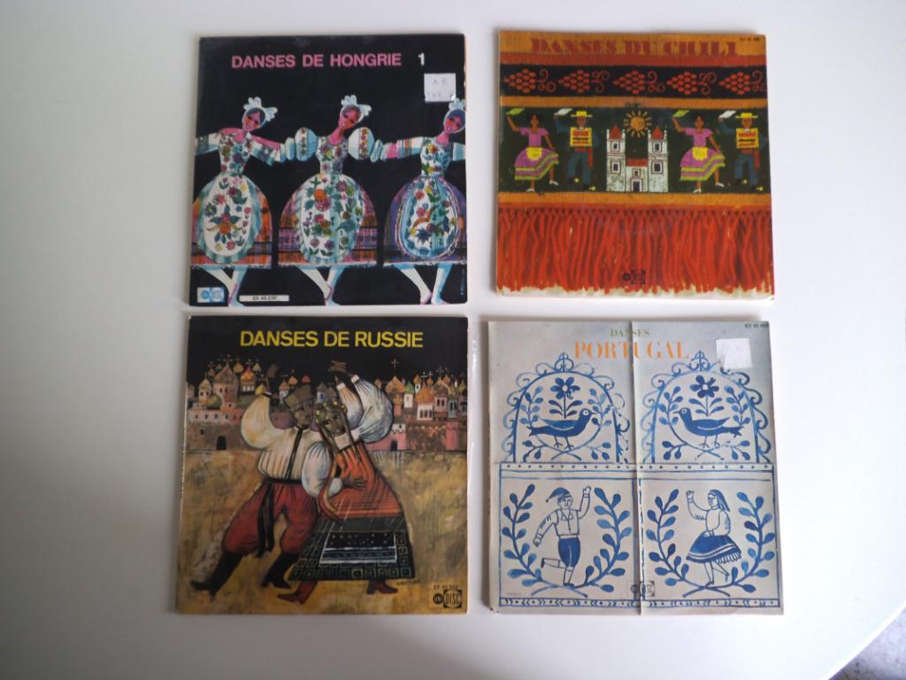 7" Lot 4  singels Danses ( Hongrie , Chili , Russie , Portug, Enlèvement ou Envoi, Utilisé
