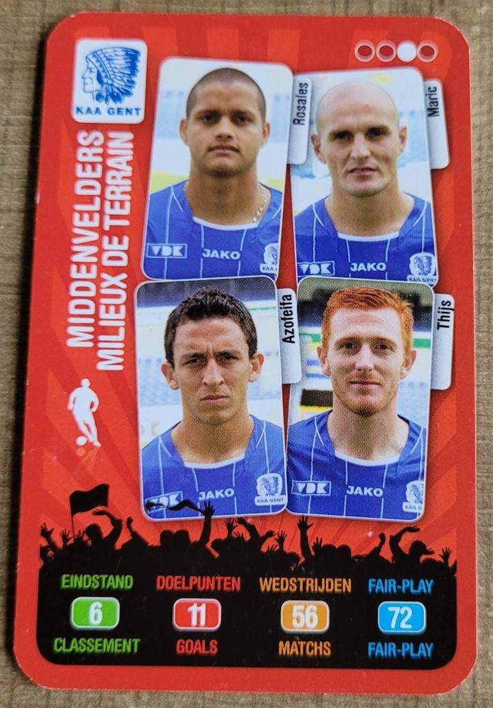 K.A.A. Gent: voetbalkaart - seizoen 2008-2009, Ophalen of Verzenden, Gebruikt, Poster, Plaatje of Sticker