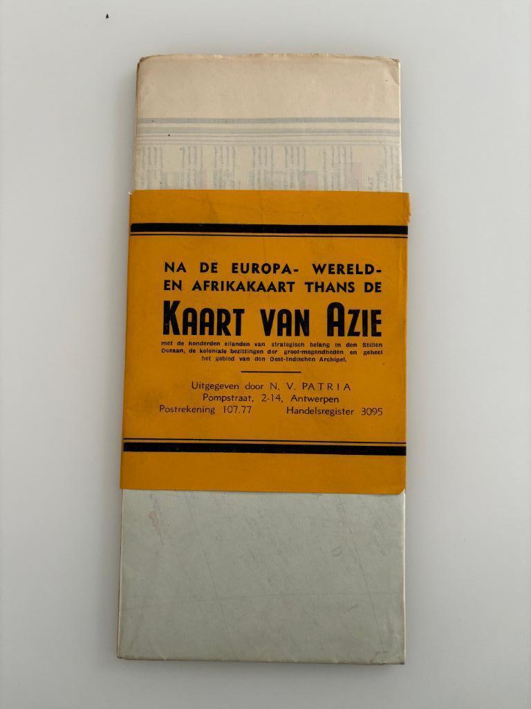 Vintage  Landkaart "Kaart van Azië" 1940's, Antiek en Kunst, Antiek | Schoolplaten, Ophalen of Verzenden, Aardrijkskunde