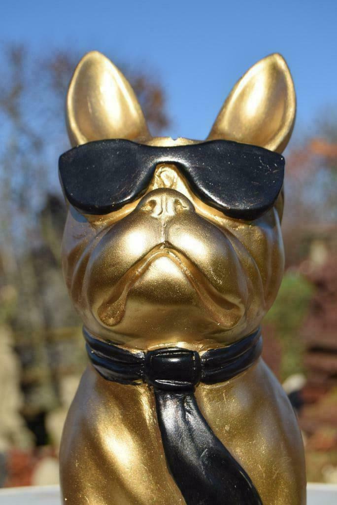 Bouledogue en résine patinée bronze (décoration ou bougeoir), Maison & Meubles, Accessoires pour la Maison | Autre, Enlèvement ou Envoi