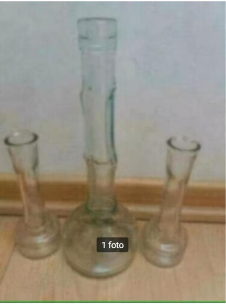 3 smalle glazen vaasjes, Gebruikt, Verzenden, Wit, Glas