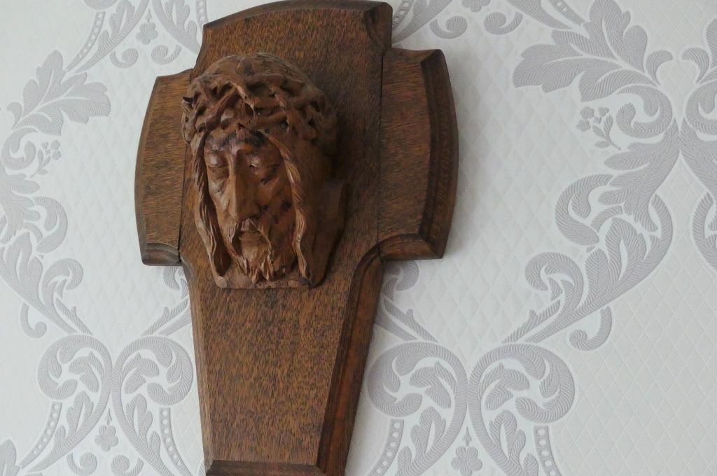 Groot houten kruisbeeld, Antiek en Kunst, Ophalen of Verzenden