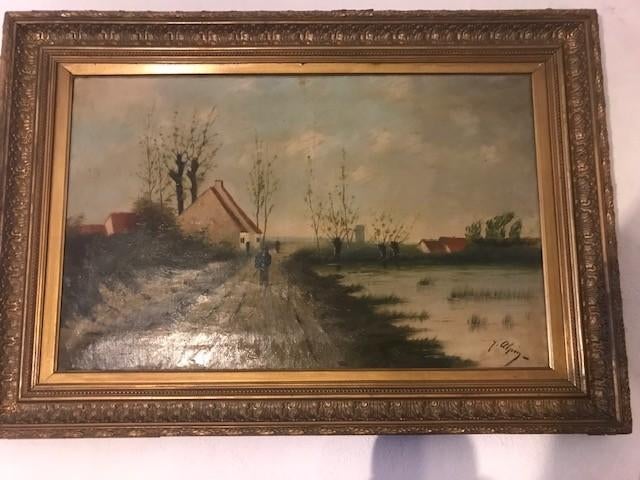 Schilderij Boerentafereel J Alpin, Enlèvement