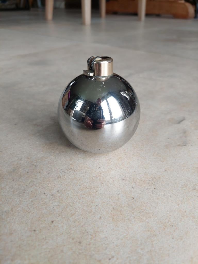 Briquet publicitaire SINGER années 30/40 boule verre églomis, Enlèvement ou Envoi, Utilisé, Briquet