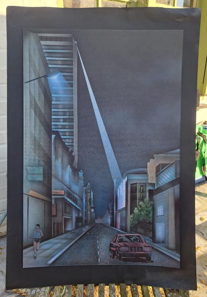 artwork/schilderij van Ronny Tanghe brushpaint Antwerp Tower, Antiek en Kunst, Ophalen