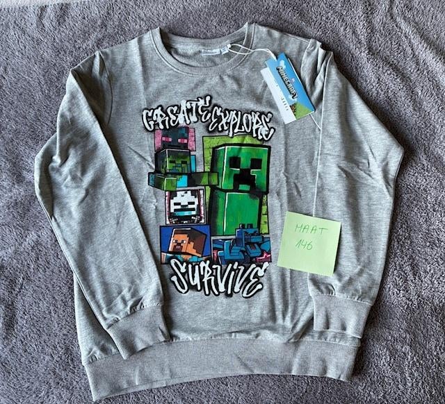 3 truien maat 146 (minecraft,spongebob,pokemon), Ophalen, Zo goed als nieuw, Jongen, Trui of Vest
