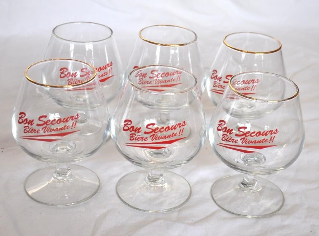 6 verres a biere galopin bon secours biere vivante, Collections, Marques de bière, Enlèvement ou Envoi, Comme neuf, Verre ou Verres