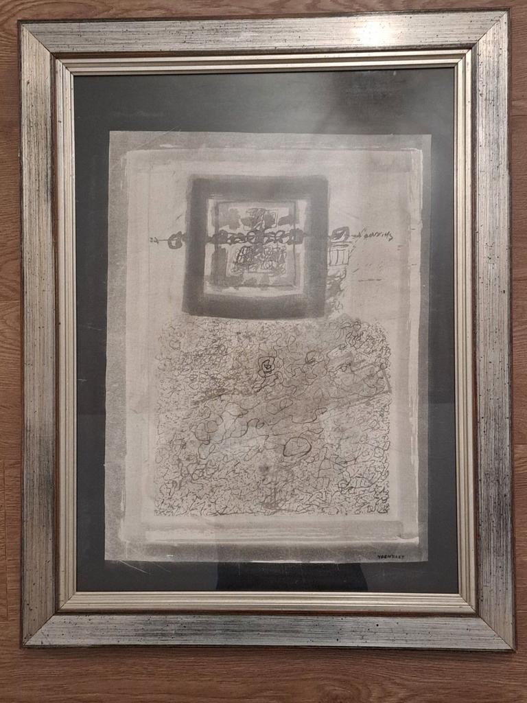 Luc Hoenraet - compositie - aquarelle - uniek werk, Antiek en Kunst, Ophalen of Verzenden
