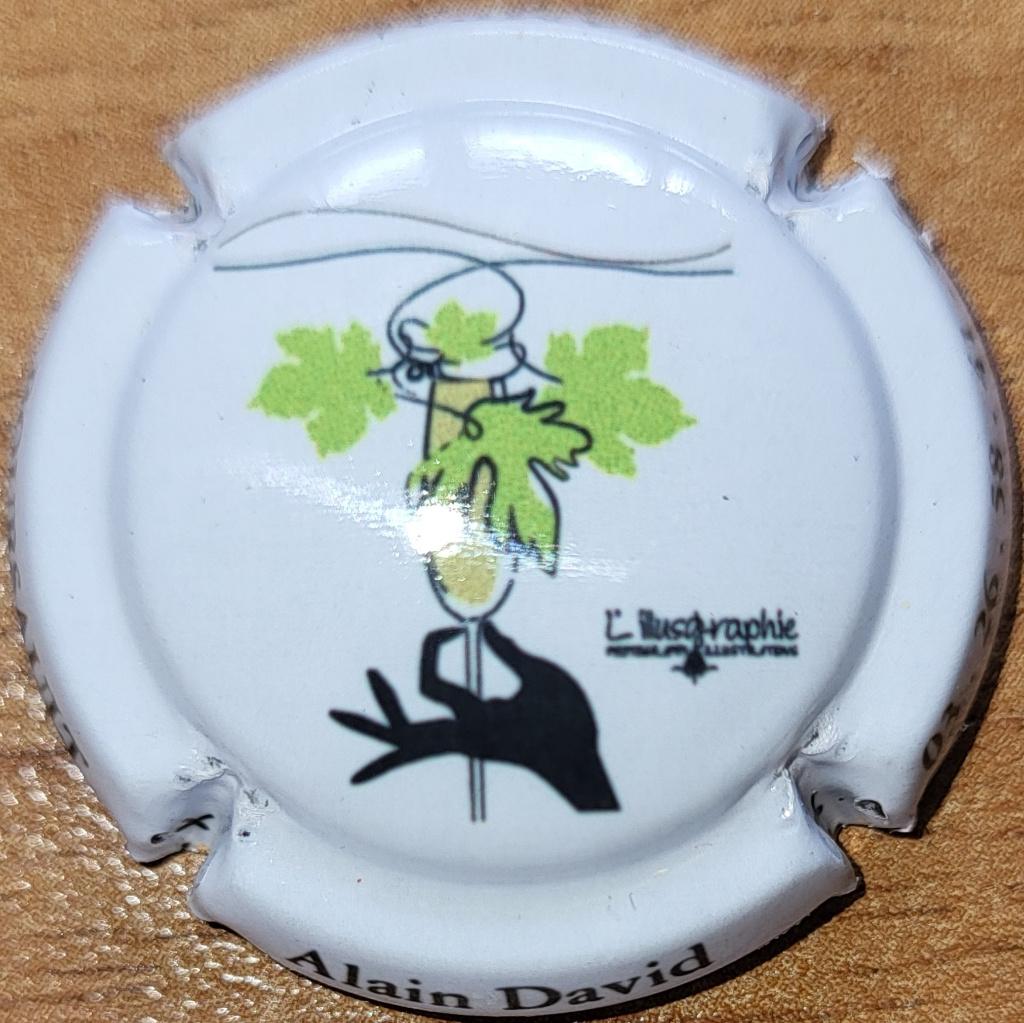 Capsule Champagne Alain DAVID blanc & vert nr.02, Enlèvement ou Envoi, Neuf, France, Champagne