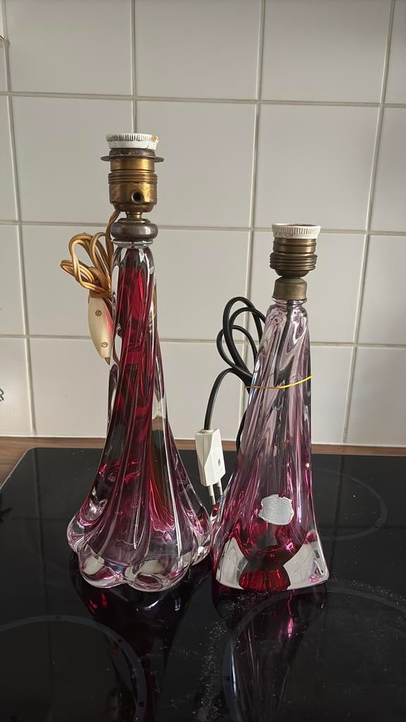2 Lampes Val Saint Lambert avec abat-jour au choix, Antiek en Kunst, Ophalen of Verzenden
