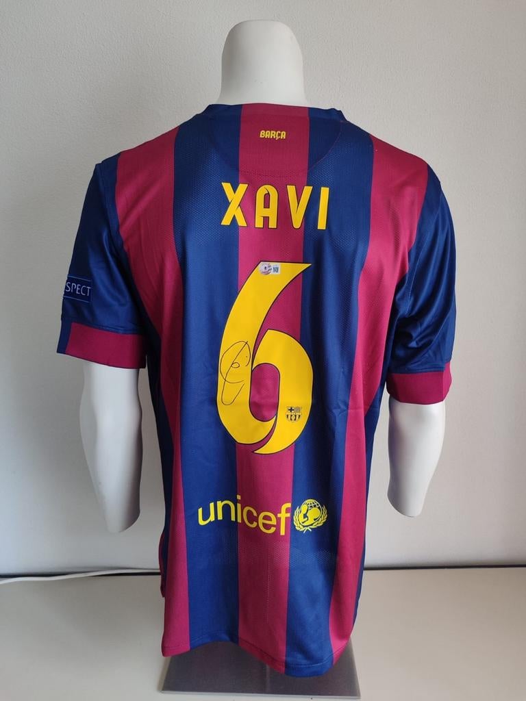 Xavi Hernandez a signé le maillot du FC Barcelone avec le ma, Enlèvement ou Envoi, Neuf, Maillot