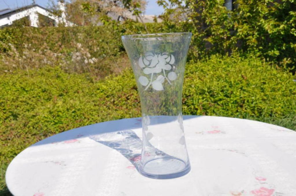 §  grand vase avec fleur opaque, Enlèvement ou Envoi, Utilisé, Verre