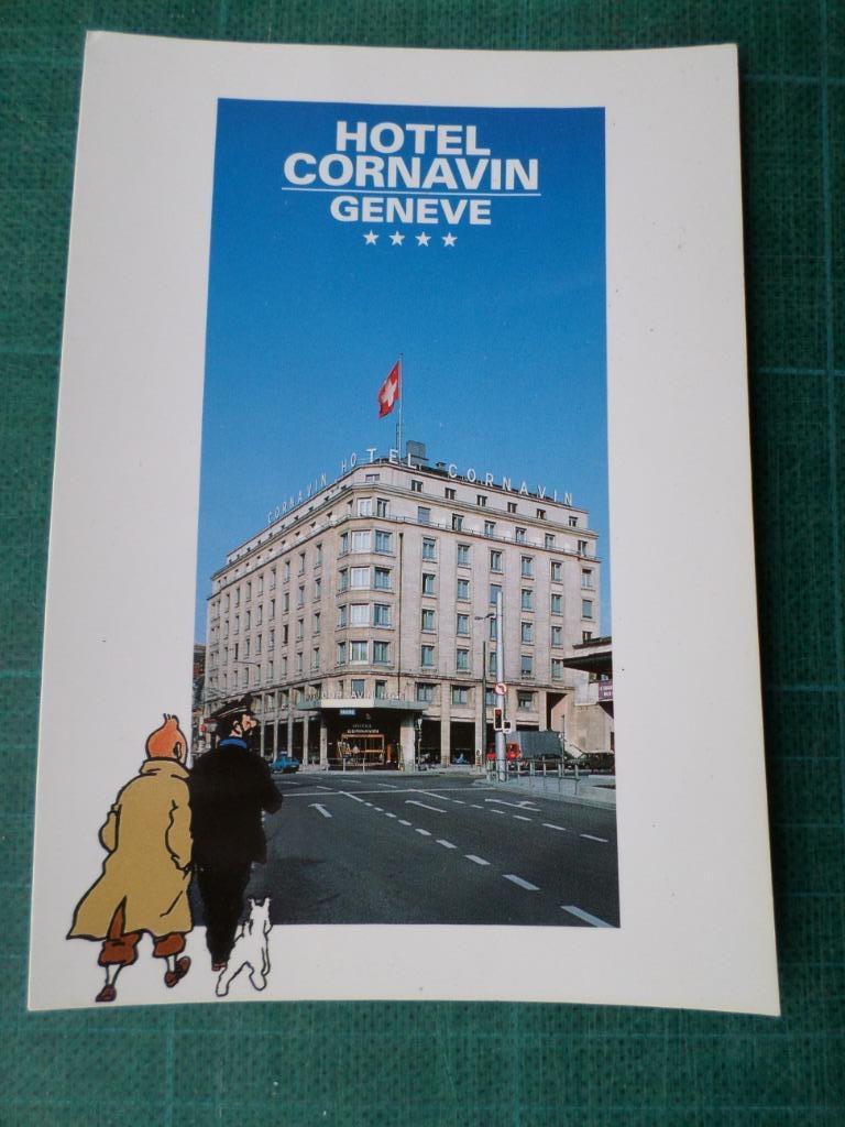 Tintin - carte postale Hôtel Cornavin - Affaire Tournesol, Collections, Enlèvement ou Envoi, Tintin, Comme neuf, Autres types