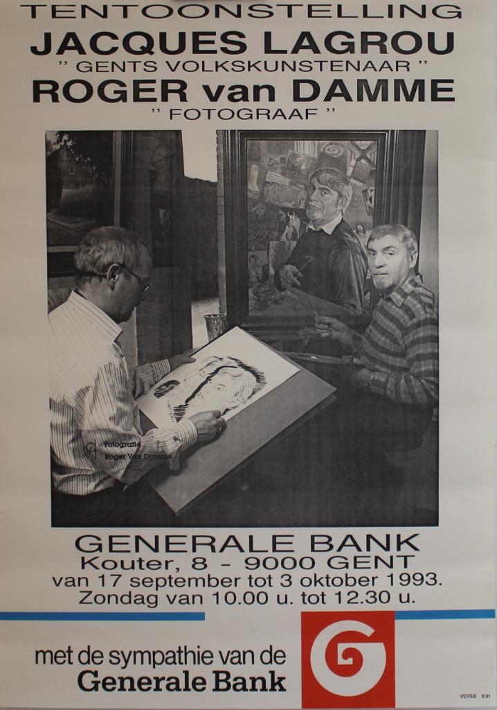 JACQUES LAGROU  ROGER van DAMME 1993 AFFICHE, Ophalen of Verzenden