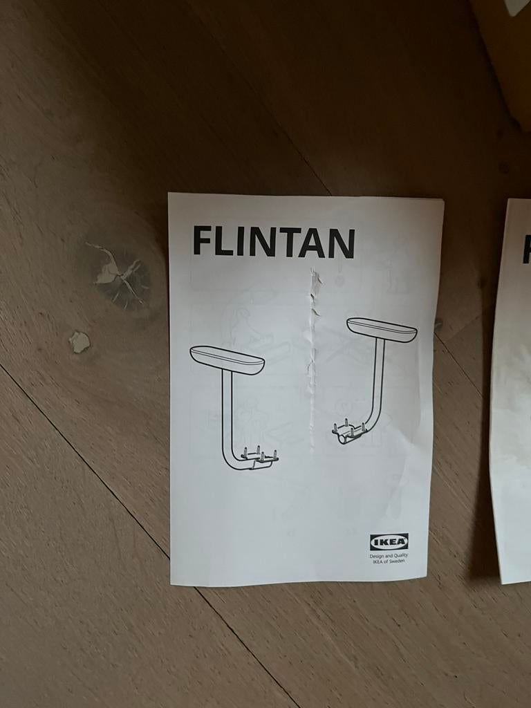 Armsteunen voor Flintan bureaustoel Ikea, Ophalen, Nieuw