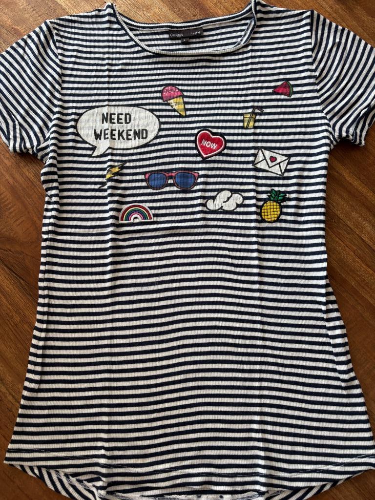 T shirt vintage maat L, Zwart, GROZZY, Maat 42/44 (L), Ophalen of Verzenden