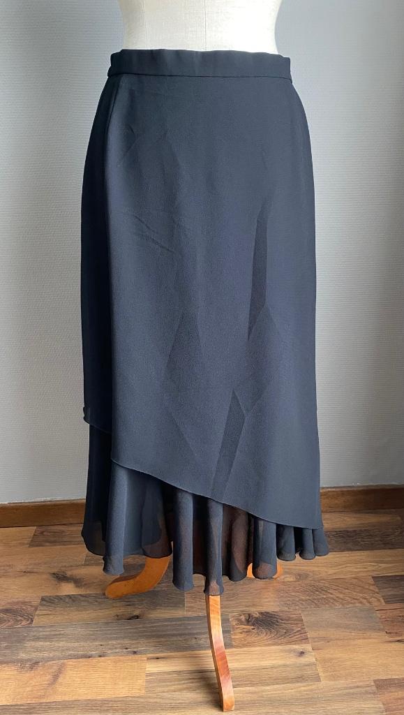 Zwarte lange rok Hermann Lange maat 40, Taille 38/40 (M), Comme neuf, Hermann Lange, Sous le genou