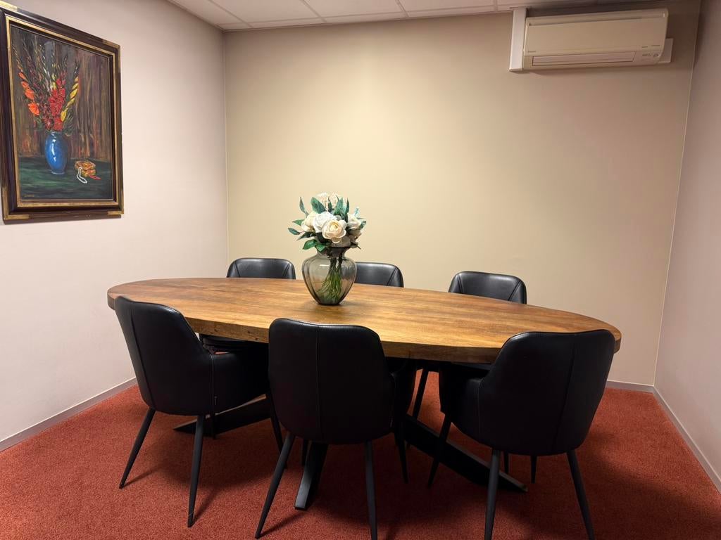 Mangohout Tafel en 6 Stoelen, Huis en Inrichting, Ophalen, Zo goed als nieuw