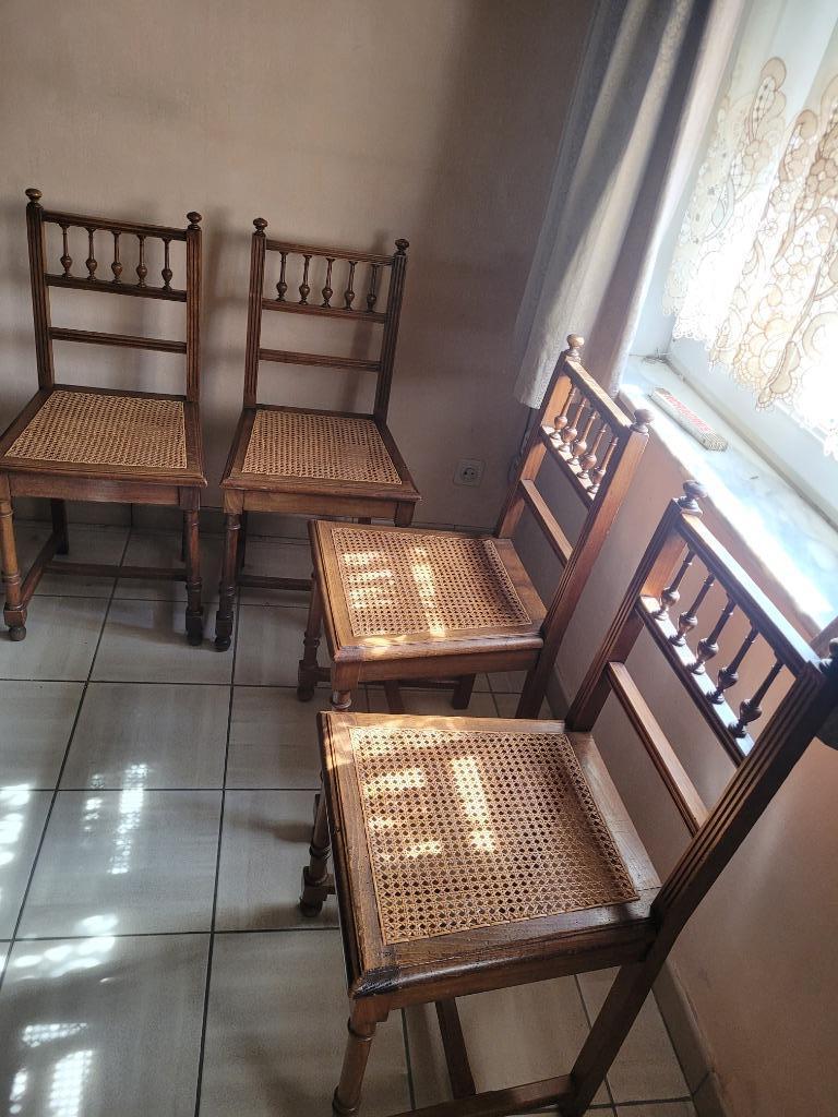 4 oude houten stoelen, Enlèvement, Utilisé, Bois