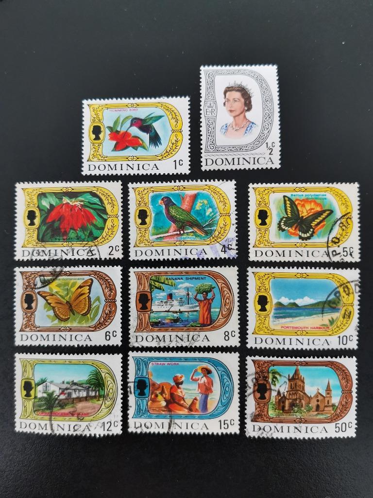 Dominique 1969 - fleurs, oiseaux, papillons, paysages, Enlèvement ou Envoi, Affranchi, Amérique du Nord