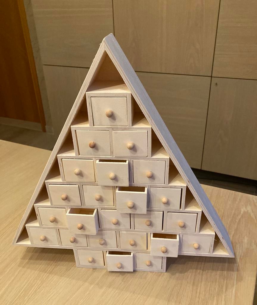 Houten adventskalenderboom, Ophalen, Nieuw