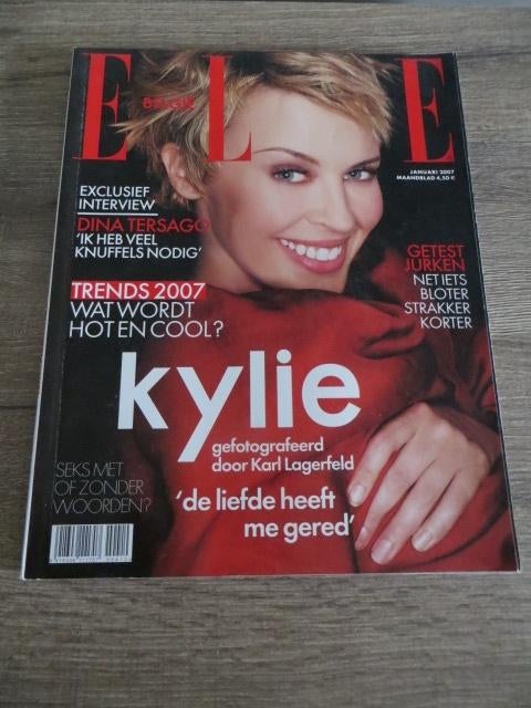 Magazine : ELLE - Kylie Minogue Cover - Januari 2007, Enlèvement ou Envoi, Utilisé, Magazine féminins