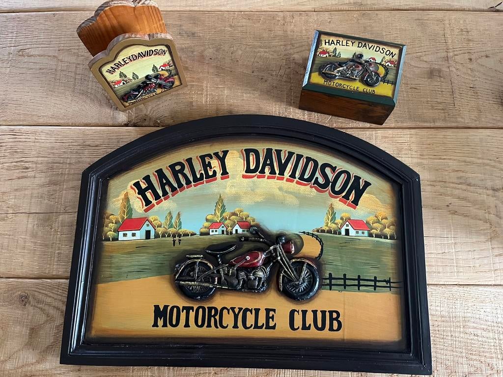 Vintage houten set Harley Davidson, Ophalen