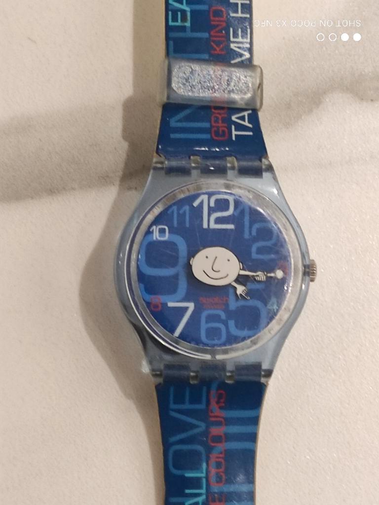 Swatch Phil Collins, Handtassen en Accessoires, Horloges | Heren, Kunststof, Gebruikt, Polshorloge, Swatch